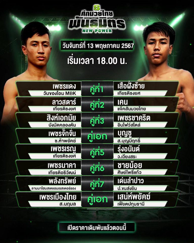 โปรแกรมมวย13-5-67