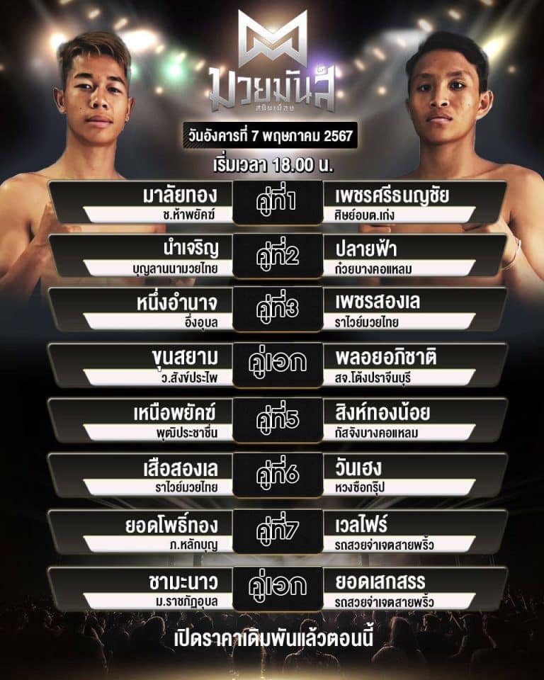 โปรแกรมมวย7-5-67