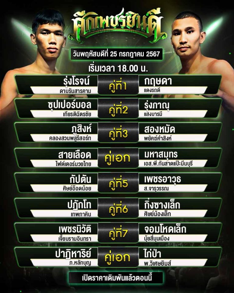 โปรแกรมมวย25-7-67