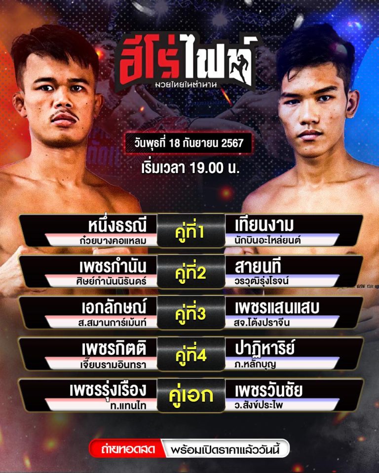 โปรแกรมมวย18-09-67