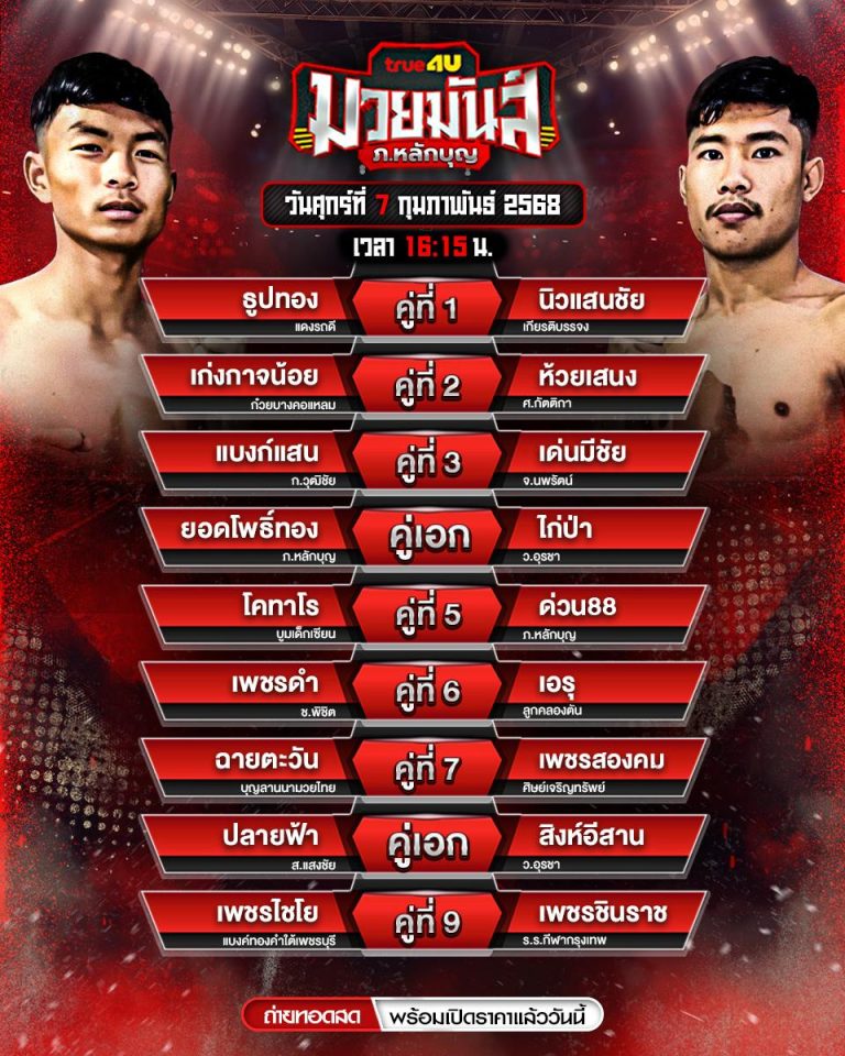 โปรแกรมมวย07-02-68
