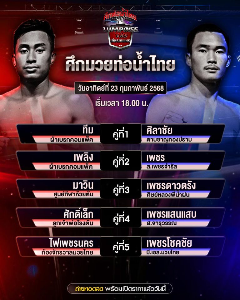 โปรแกรมมวย23-02-68