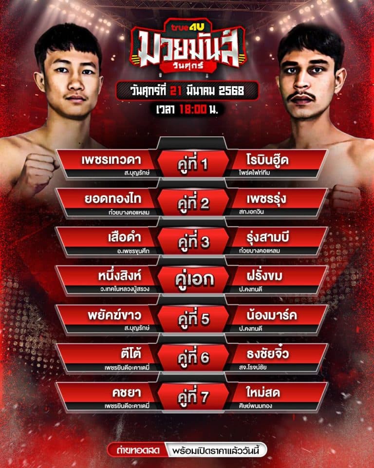 โปรแกรมมวย21-03-68
