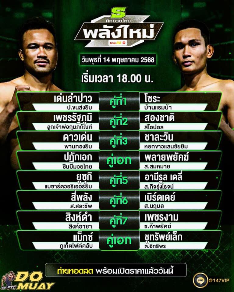 โปรแกรมมวย14-05-68