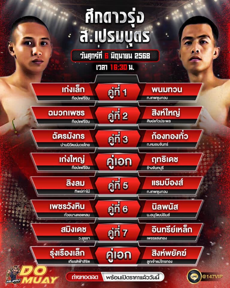 โปรแกรมมวย06-06-68