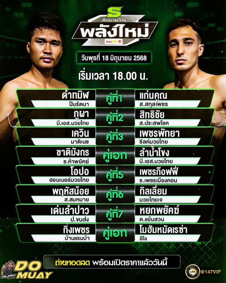 โปรแกรมมวย18-06-68