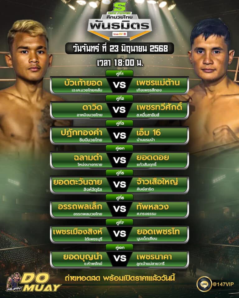 โปรแกรมมวย23-06-68
