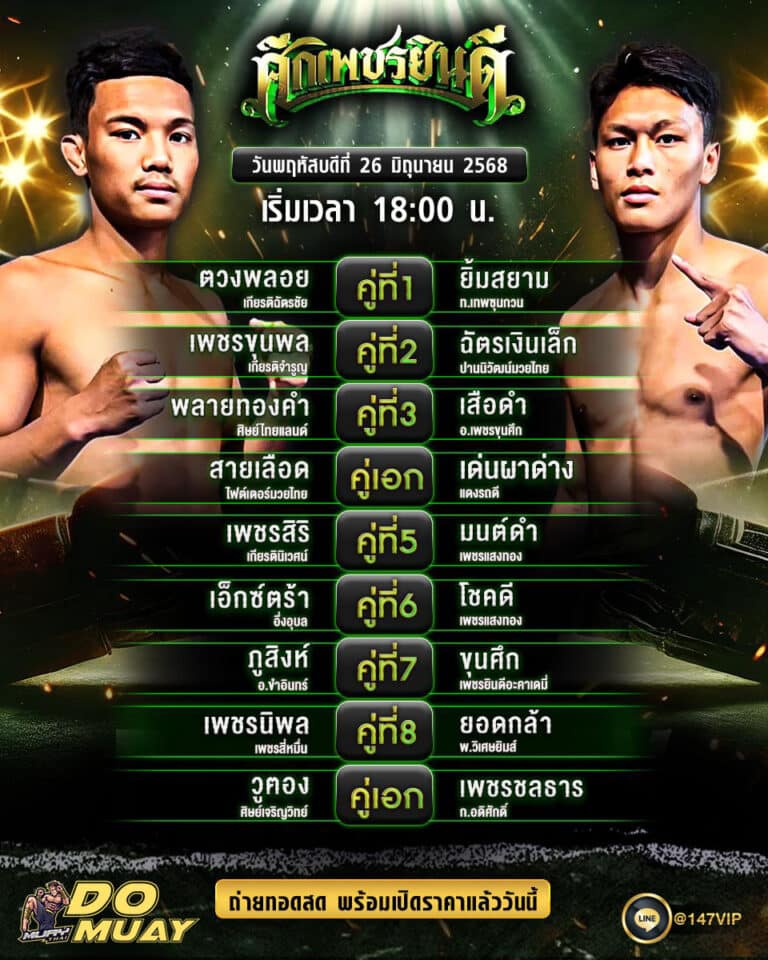 โปรแกรมมวย26-06-68