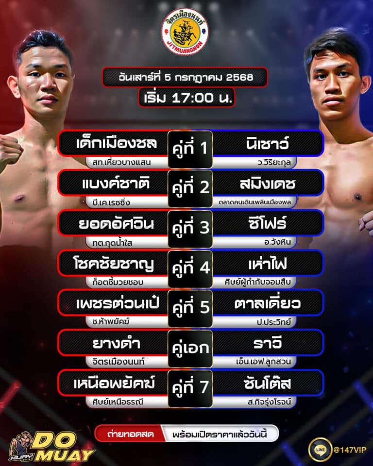โปรแกรมมวย05-07-68
