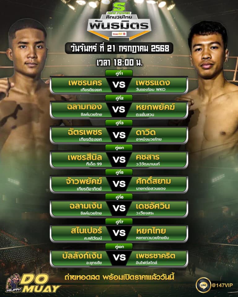 โปรแกรมมวย21-07-68