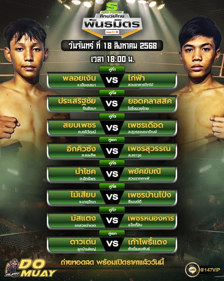 โปรแกรมมวย18-08-68