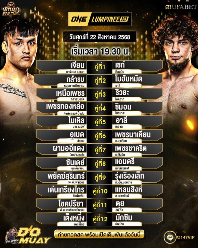 โปรแกรมมวย22-08-68