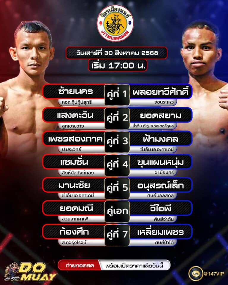 โปรแกรมมวย30-08-68