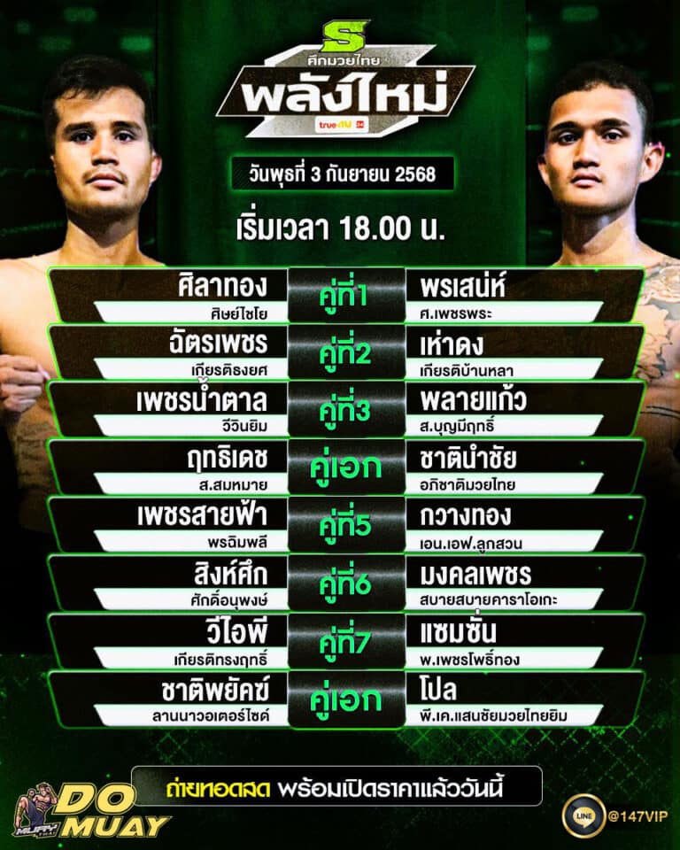 โปรแกรมมวย03-09-68