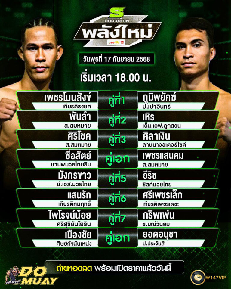 โปรแกรมมวย17-09-68