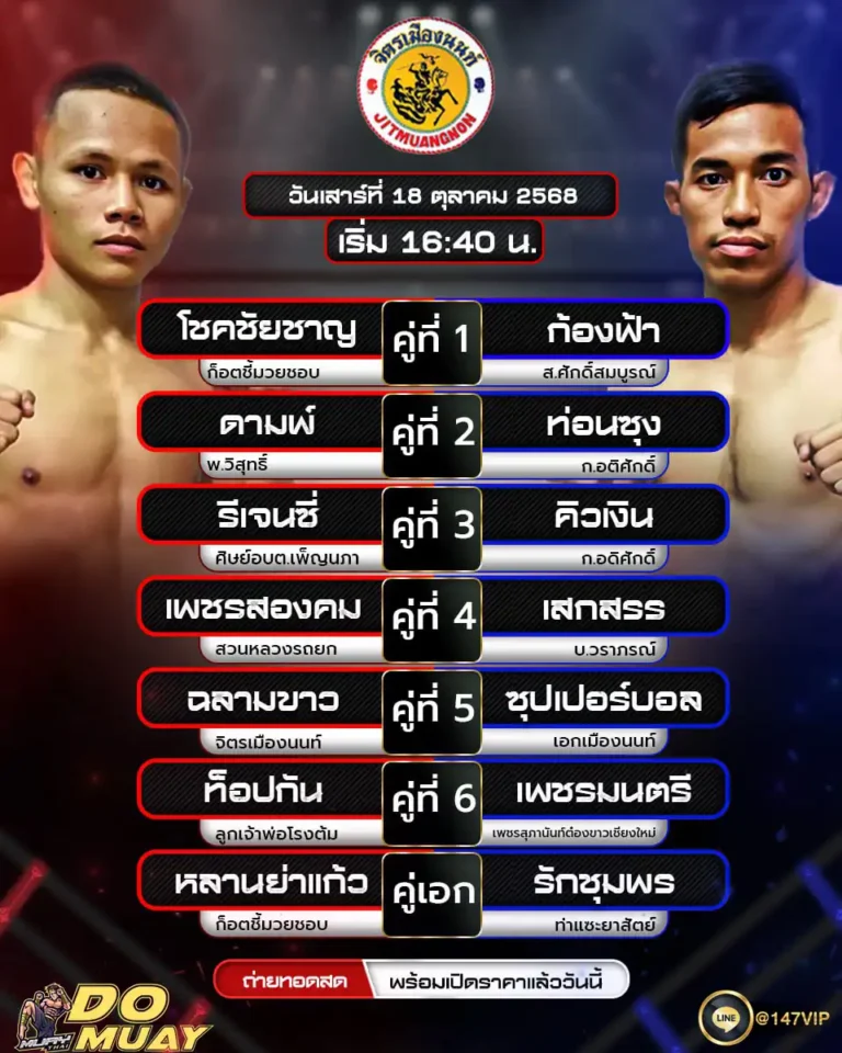โปรแกรมมวย18-10-68