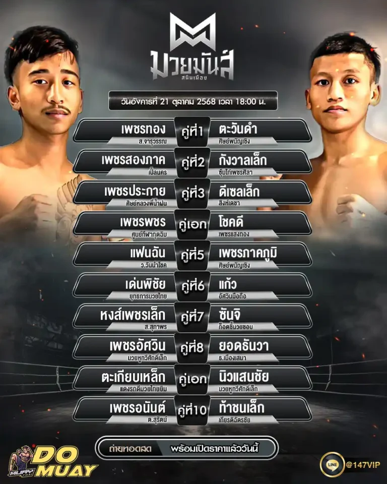 โปรแกรมมวย21-10-68