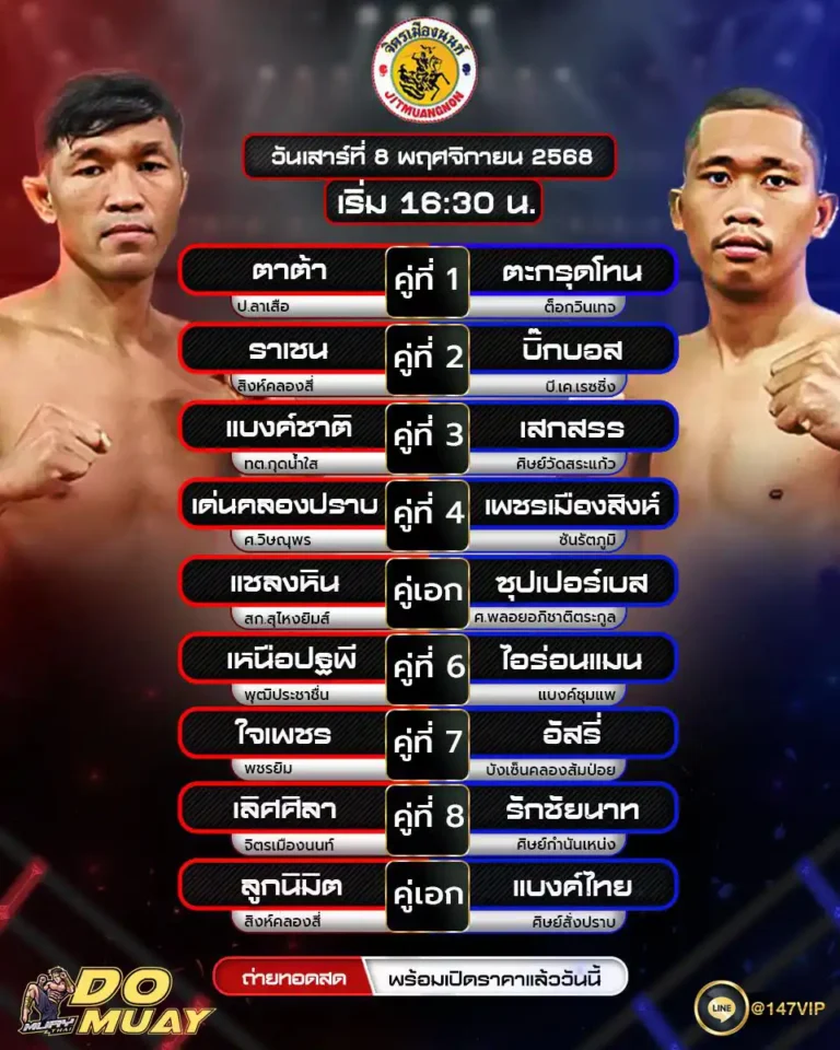 โปรแกรมมวย08-11-68