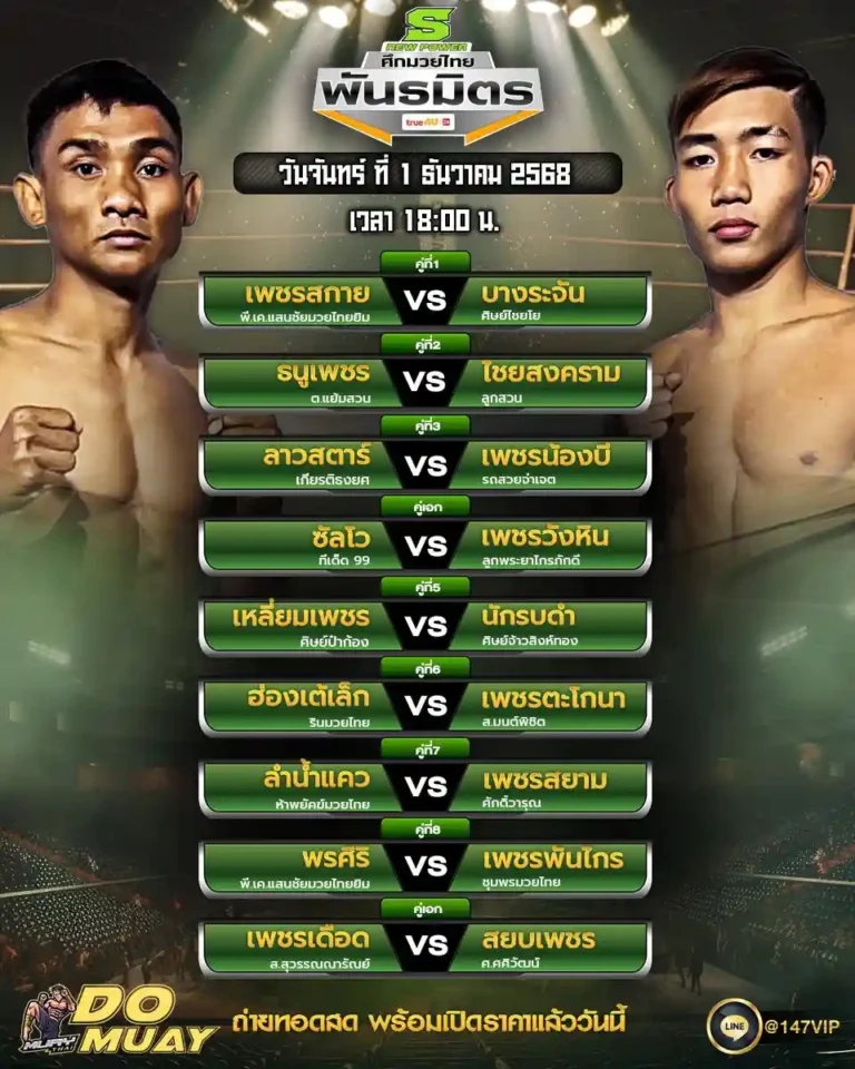 โปรแกรมมวย01-12-68