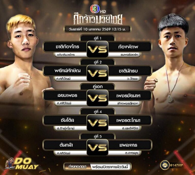 โปรแกรมมวย10-01-69 ศึกจ้าวมวยไทย