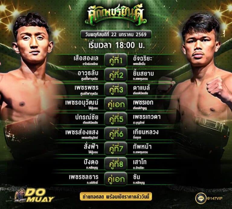 โปรแกรมมวย22-01-69 ศึกเพชรอนดี