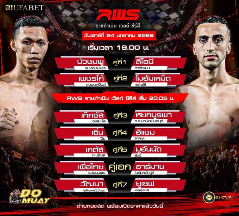 โปรแกรมมวย24-1-69 RWS ราชดำเนิน เวิลด์ ซีรีส์