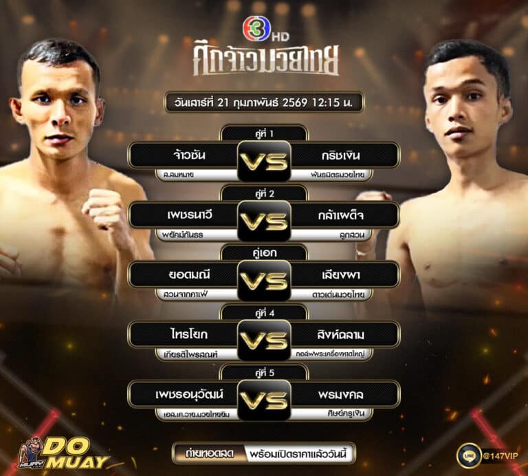 โปรแกรมมวย20-02-69 ศึกจ้าวมวยไทย